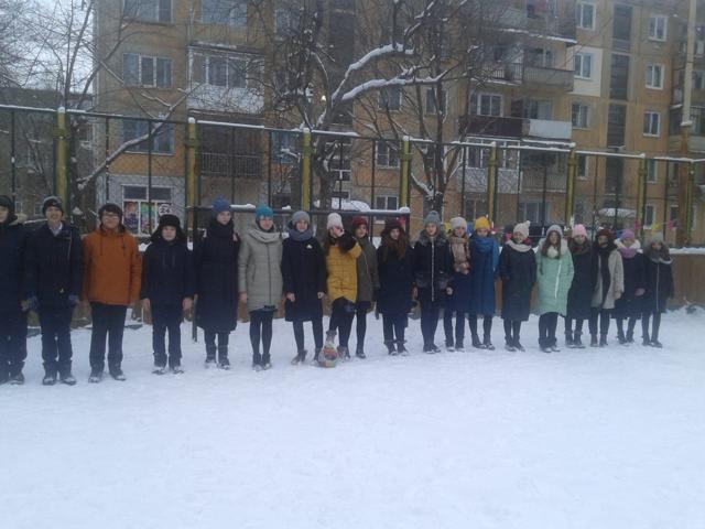Открытие площадки для зимнего футбола