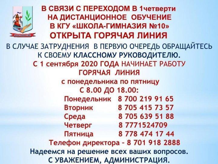 Открыта горячая линия!