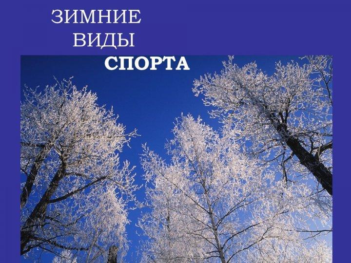 Зимние виды спорта (4 класс)